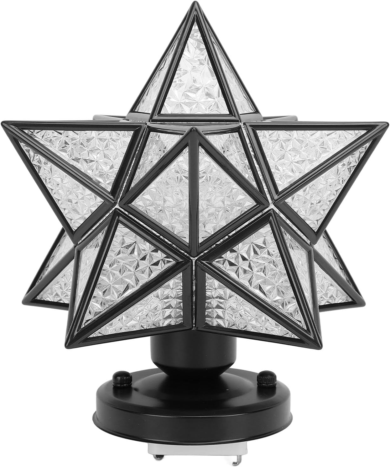 Pomya Flush Mount LED Ceiling Light Fixture, Moravian Star Modern LED Pendant Light with 12W 3 Color Temperature E26 Bulb, White, Warm and Neutral Light Adjustable for Hallway Bathroom