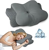 Vista 10 de Almohada cervical para el cuello para aliviar el dolor, almohada ergonómica de cama para apoyo del cuello, almohadas ortopédicas de espuma
