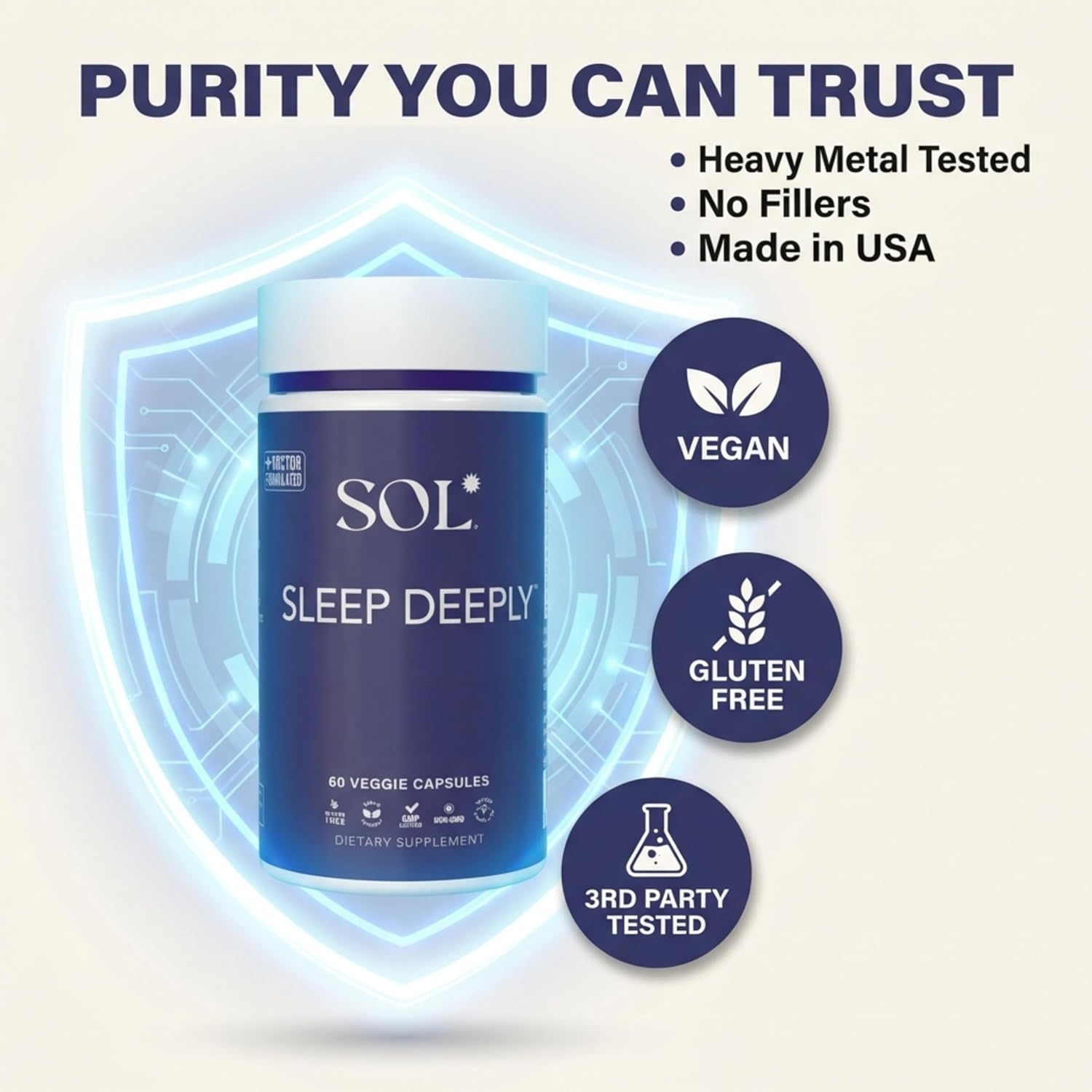 Sleep Aid Without Melatonin for Adults - 60 Capsules - Herbal, Vegan & Gluten Free Sleep Supplement Aid - Pastillas para dormir - Sleep Deeply Made in The USA - Image 5