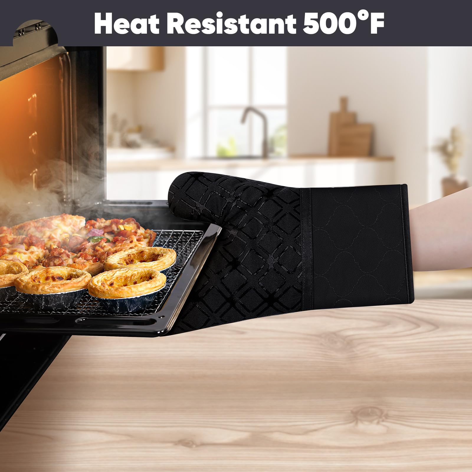 Juego de 6 manoplas de horno y soportes para ollas con paño de limpieza de microfibra, guantes de horno de silicona y soporte para ollas, paños de cocina para cocina, guantes de horno y almohadillas