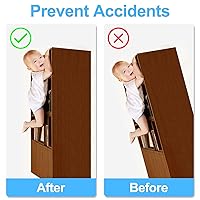 Vista 3 de Utook Anclajes para muebles (paquete de 16) para bebés, kit de anclajes de muebles anti punta, anclajes de pared para gabinete que protegen a