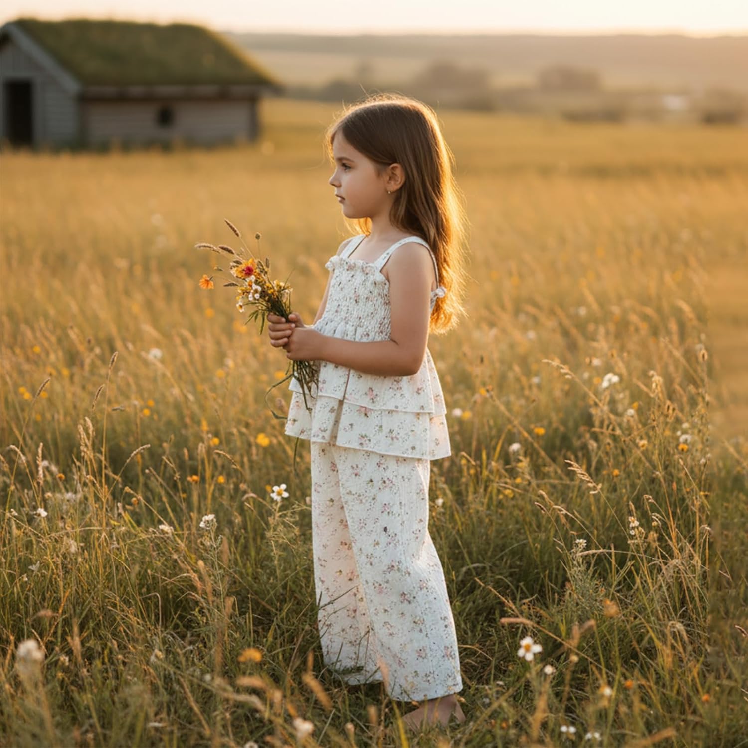 Toddler Baby Girl Clothes Sleeveless Smocked Ruffle Tank Tops and Long Pants Summer Little Girls Outfits - Image 2