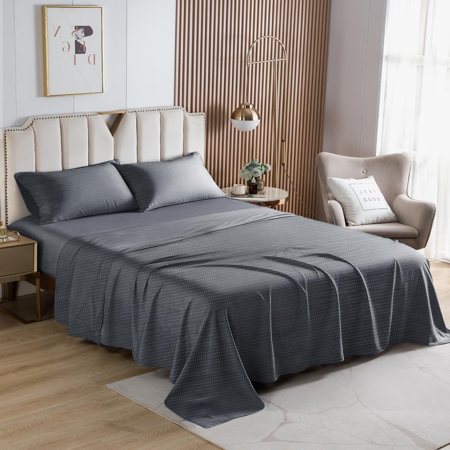 Queen Sheet Set 4 Piece Bed Sheets for Queen Size Bed Set 16 Inch Queen Sheets Deep Pocket