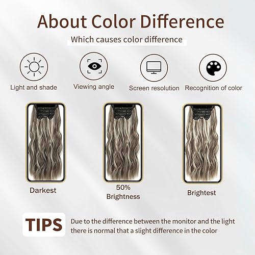 Miniatura 6 de Extensiones de cabello sintético con clip, de 20 pulgadas, 6 unidades, extensiones de cabello largo ondulado y grueso, extensiones de cabello