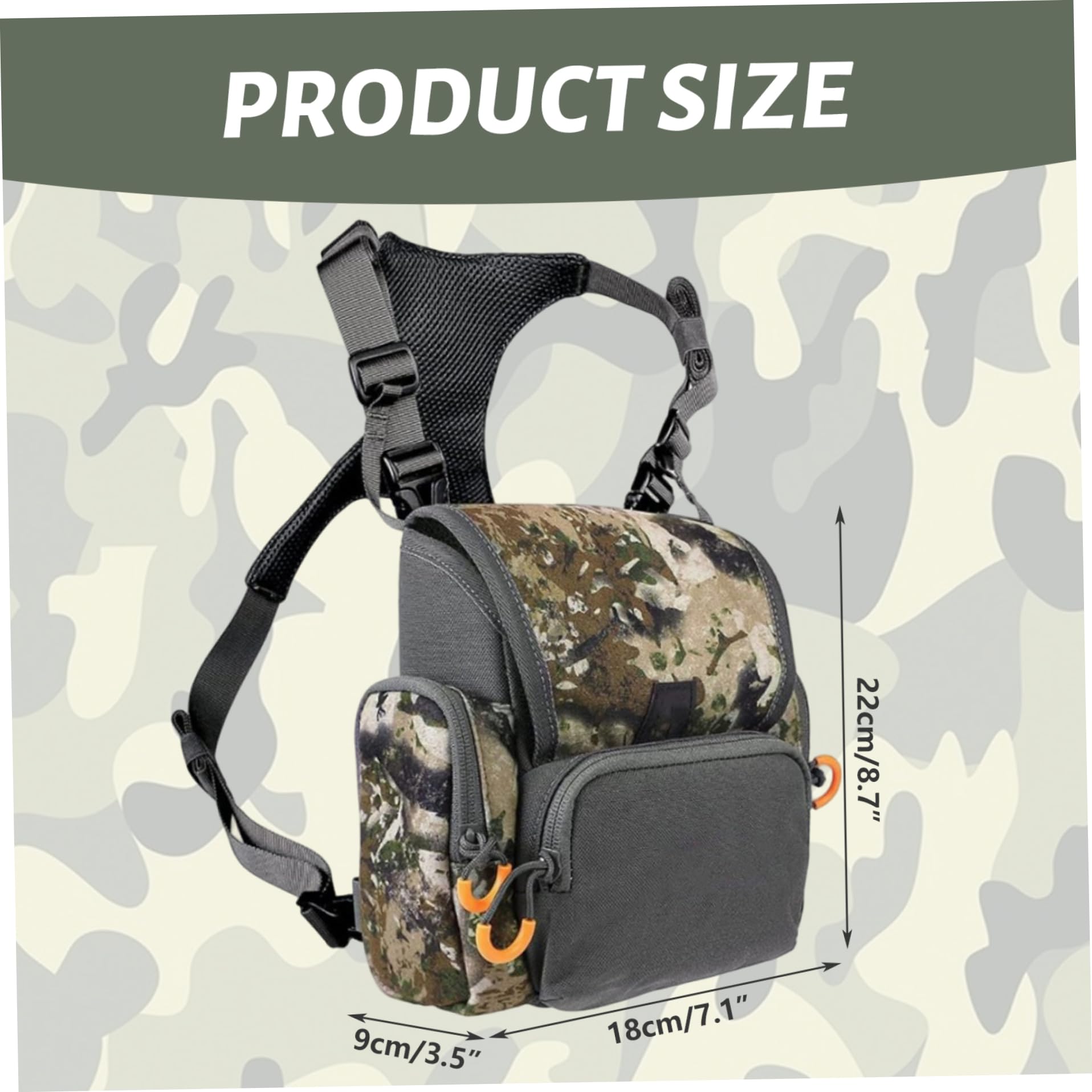 Brusttasche | Fernglasgeschirr, atmungsaktiv, verstellbar, für die Jagd, mit Mehreren Taschen, wasserdicht, Jagd für Männer und Frauen, Tarnung