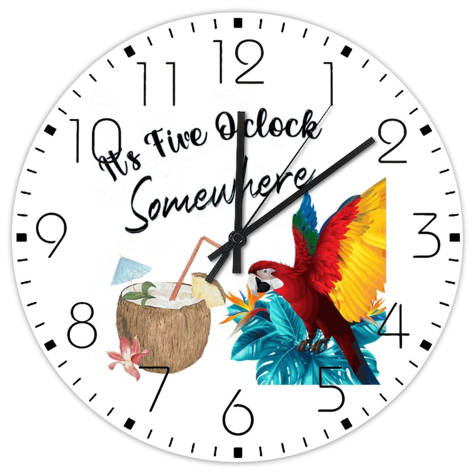 Horloge murale en bois It's 5 O'Clock Somewhere pour votre salle d'exercice