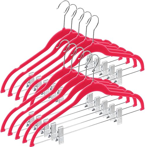 Home-it 10 ganchos para ropa con pinzas ganchos de color marfil para colgar faldas pantalones