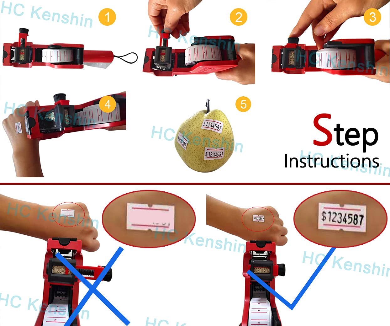 MX5500 Price Gun, Price Sticker Gun for Expiration Date Stamp, Price