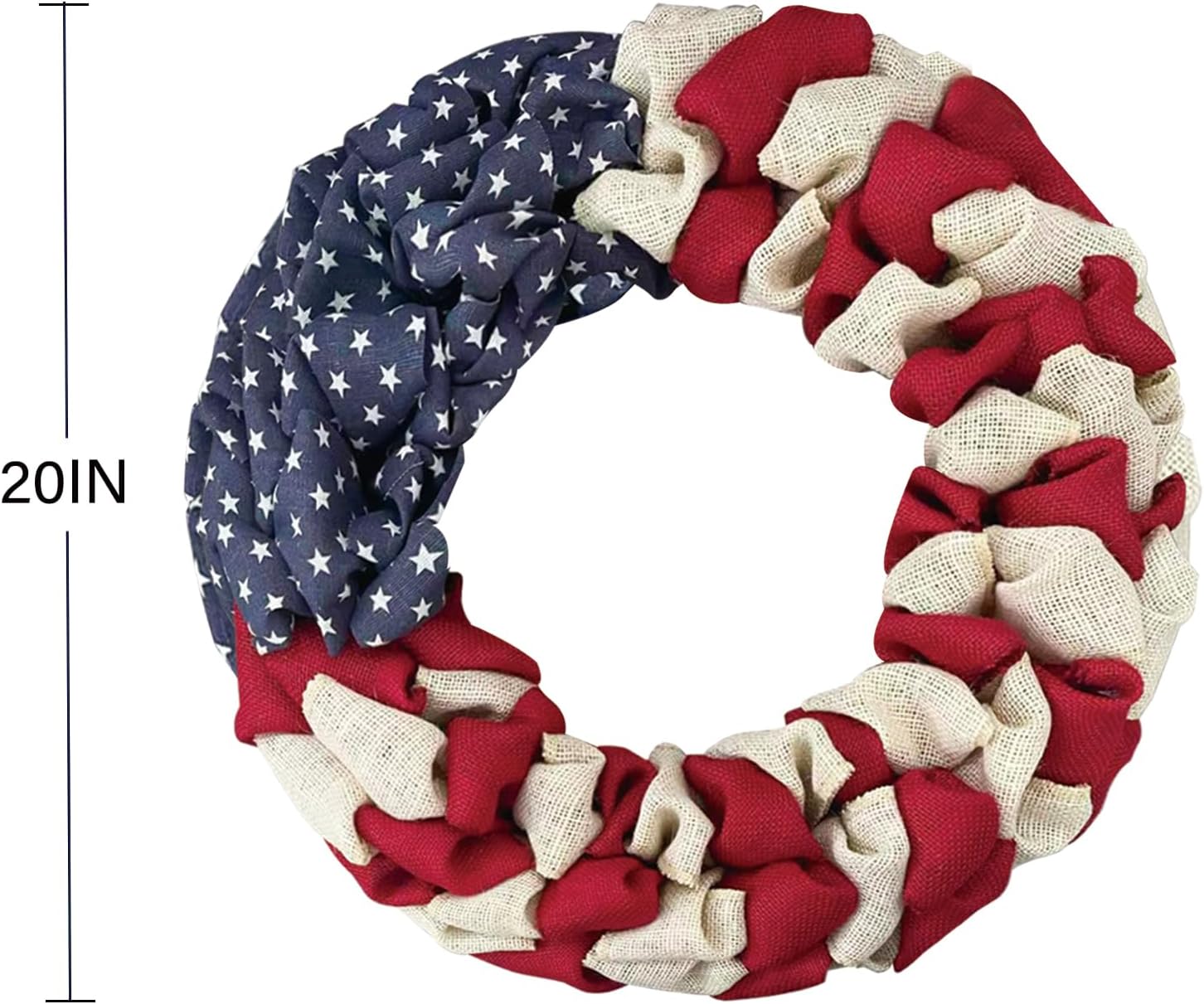 20 Inch Large Sizes Patriotic Wreath for Front Door 4th of July Wreath Decorations with Bowknot American Flag Memorial Day Patriotic Party Supplies for Home Decorations Indoor Outdoor