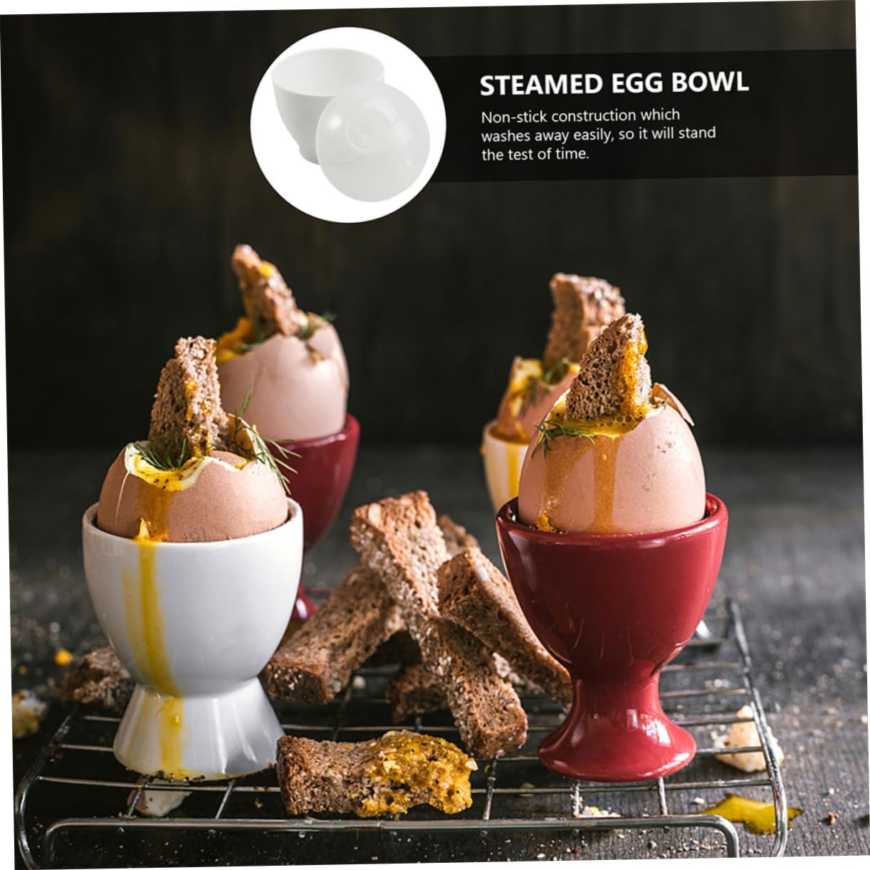 PRETYZOOM 10pcs Steamed Egg Cups for Microwave Cooking Heat Resistant Egg Poaching Cups Non Stick for Quick Easy Breakfast Preparation