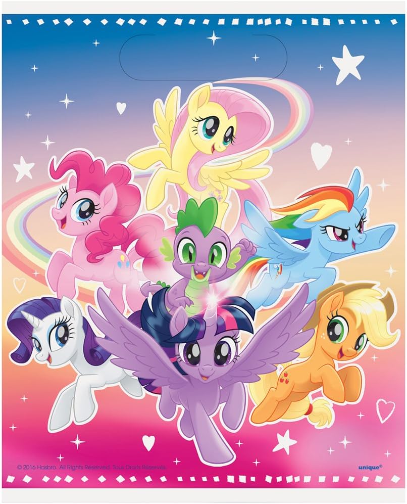 Unique Colorful & Vibrant My Little Pony Loot Bags (8 Piece) - Premium Material, Perfect Size for Party Favors, Ideal for Themed Celebrations & Events