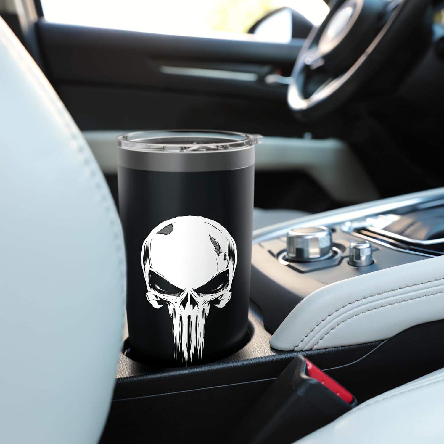 Marvel The Punisher Broken Skull Symbol Stainless Steel Insulated Tumbler - Image 6