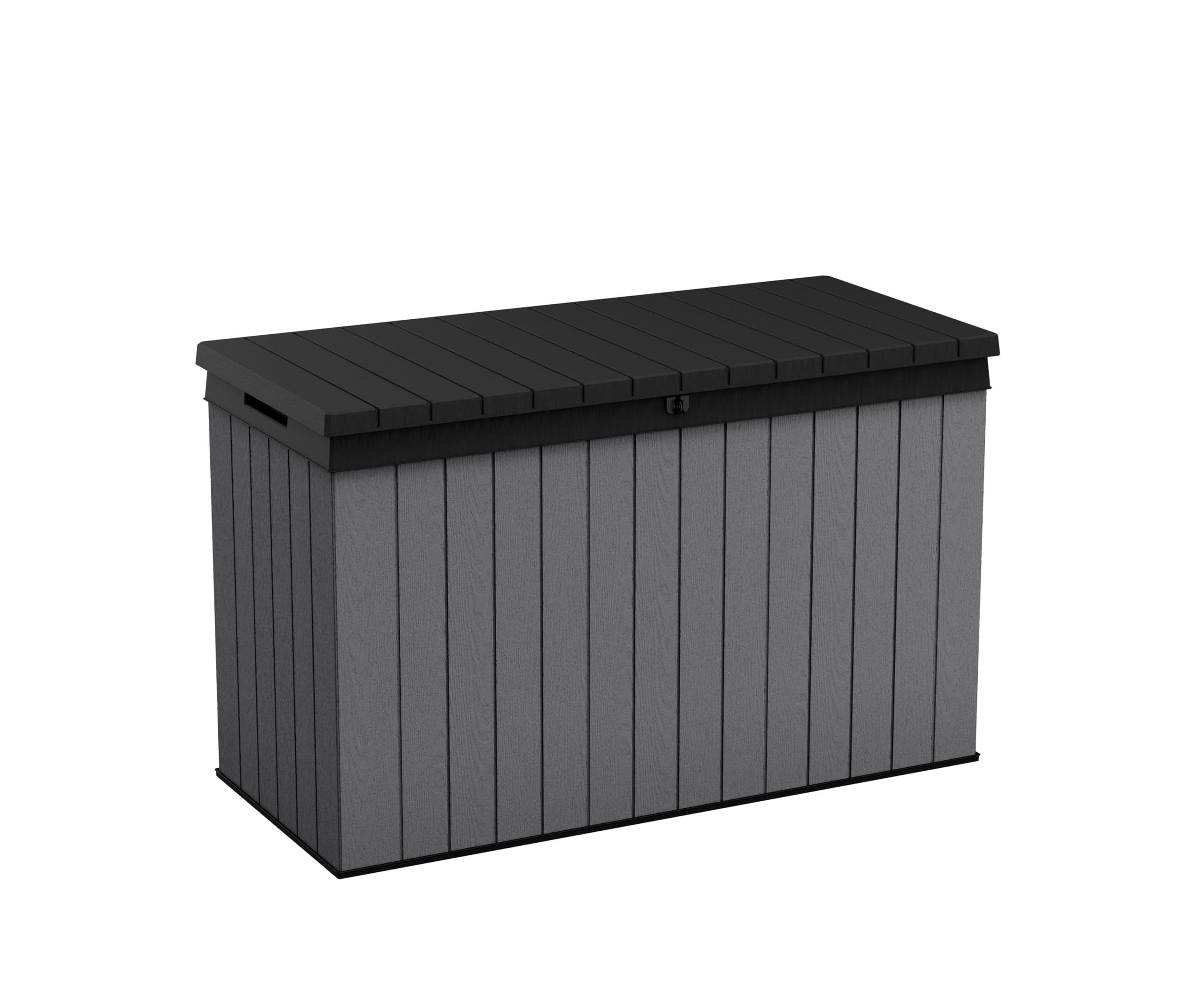 Koll Living Boîte de rangement/coffre à coussins 662 l l 100 % étanche l avec ventilation donc pas d'odeur désagréable / moisissure - Aspect bois moderne - Couvercle pouvant supporter jusqu'à 300 kg