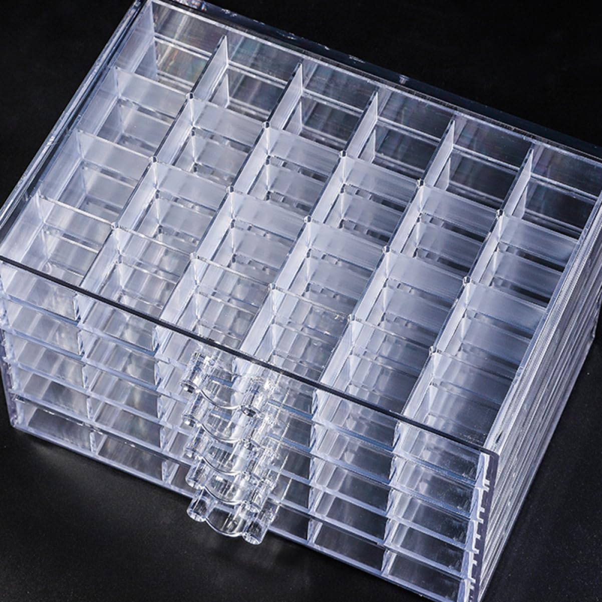 Angoily Boîte à Bijoux en Acrylique Transparente à 5 Couches 120 Cases