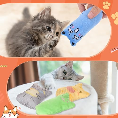 Miniatura 5 de 25 juguetes de hierba gatera para masticar, juguetes interactivos rellenos de hierba gatera, juguetes de algodón suave para gatos y gatitos, varios