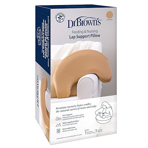 Miniatura 2 de Dr. Brown's Feeding Comfort Bundle- Almohada de lactancia beige suave + botella de vidrio anticólico de 8 onzas L1-2 piezas