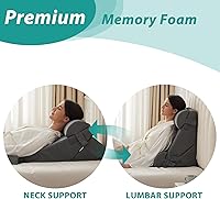 Vista 3 de Bedluxe - Juego de 4 almohadas ajustables de cuña para cama, almohada de espuma viscoelástica para después de la cirugía para el alivio del dolor