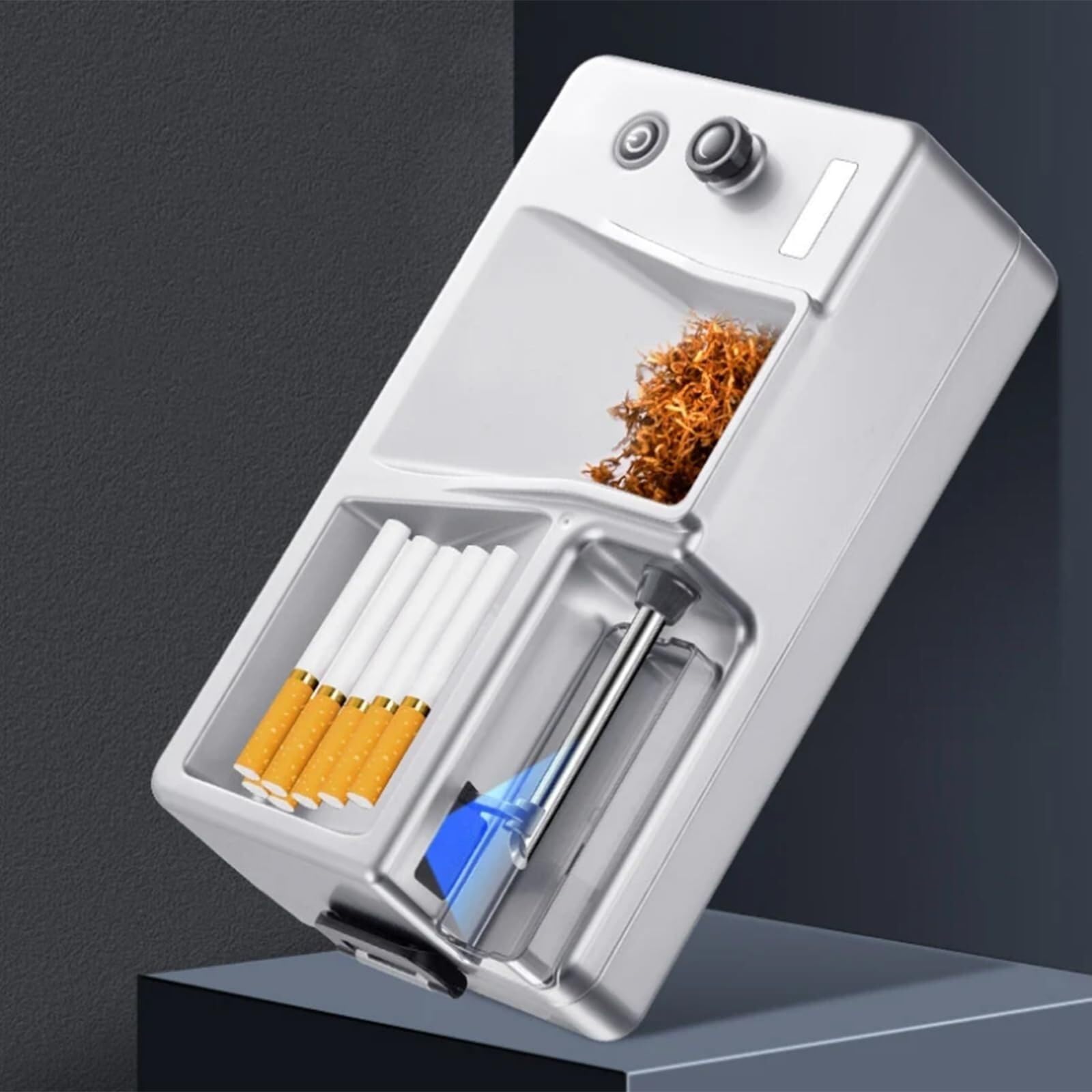 DIY Cigarette Rolling Tool, 6.5/8MM Electric Cigarette Rolling Machine with 3000mAh Battery, Easy Storage Design, Automatic Filling & Power Off, Smoking Accessories