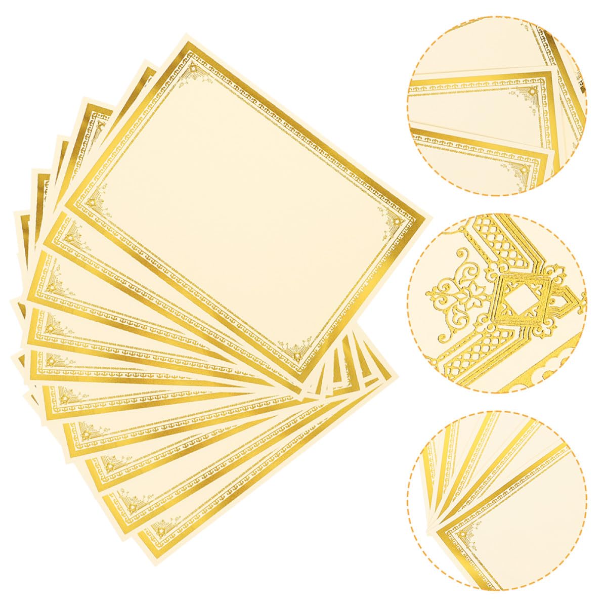 Zertifikatspapier Glattes Schreibpapier Blanko Zertifikatspapier zum Drucken mit goldenen Prägung Abschlussgeschenk 35 Blatt für Schulzeugnisse und Akademische Auszeichnungen