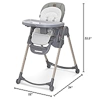 Vista 35 de Maxi-Cosi Minla - Silla alta 6 en 1 para bebés y niños pequeños, silla alta plegable portátil, tela EcoCare, 9 alturas, 5 reclinables, 4 posiciones