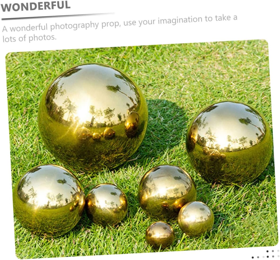 8pcs Outdoor Illuminated Sphere Gold Decorative Balls for Garden Unbreakable Gazing Balls for Gardens