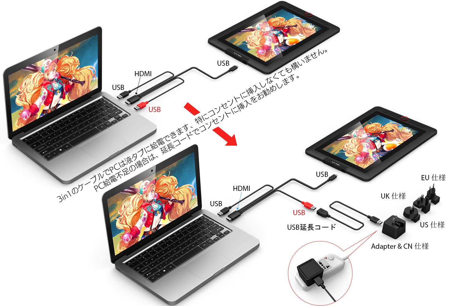 XP-Pen Artist 13.3 Pro 本体　Dポート変換ケーブル付き Amazon.co.jp: XPPen: Artist 13.3 Pro V2