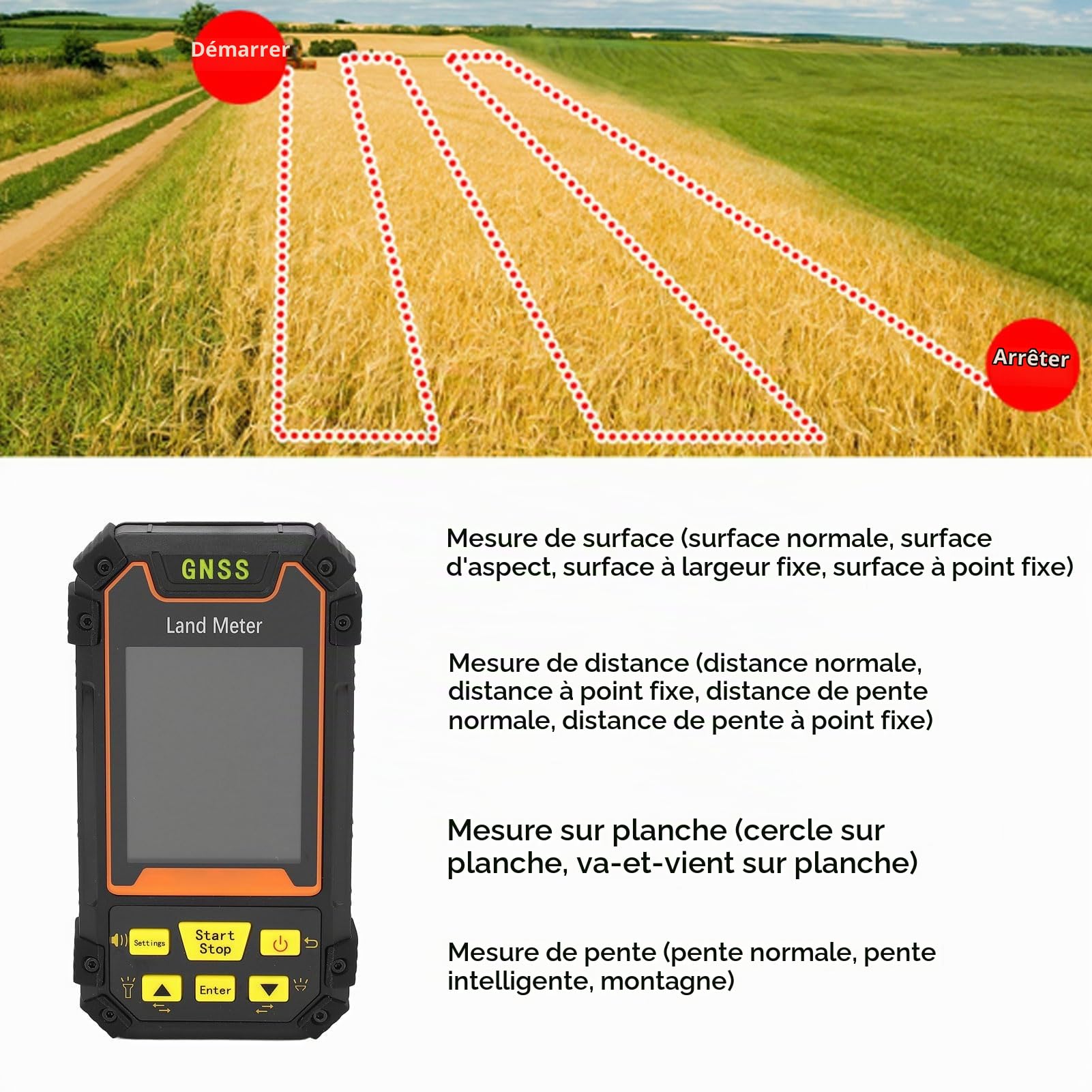 Compteur Terrestre GPS Portatif, Compteur de Mesure D'arpentage S4, Récepteur GNSS, Compteur Terrestre GPS
