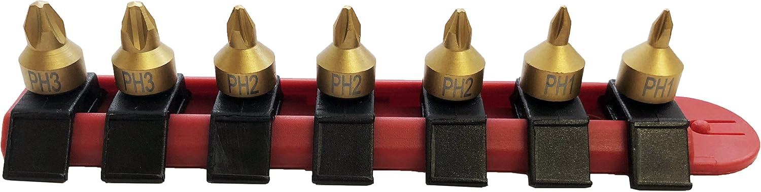 CTA Tools 9770 7pc Stubby Phillips Bit Set- #1, #2, #3 Bits