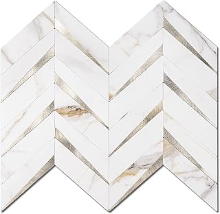 STICKGOO 10-Sheet Herringbone Tile Peel Stick