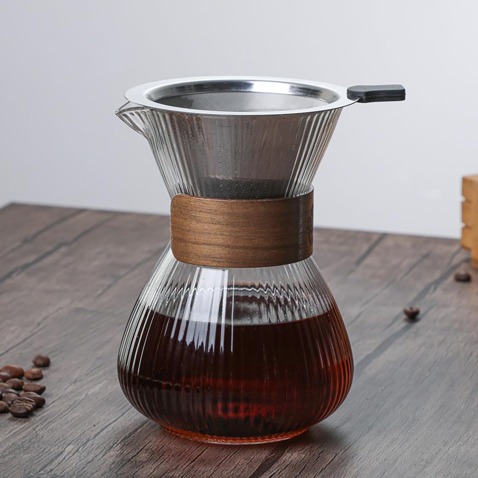 Amazon.co.jp: コーヒーサーバー 400ml 耐熱ガラス ステンレス