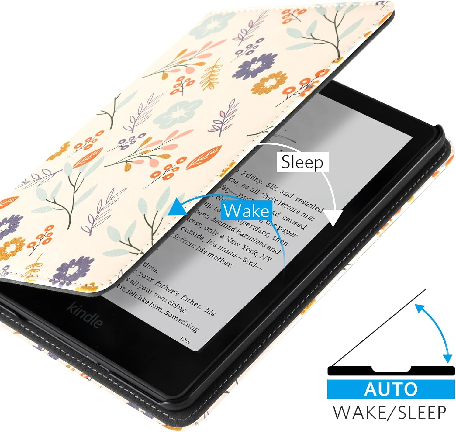 CoBak Case with Stand for Kindle Paperwhite 12th Gen 2024 Released (7") & Kindle Colorsoft Signature Edition - Durable PU Leather Cover with Auto Sleep Wake, Card Slot, Hand Strap Feature