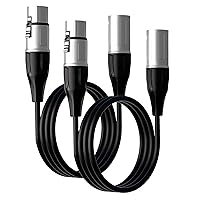 Vista 7 de Tisino Cable XLR, paquete de 2 cables de micrófono XLR macho a hembra, cable de micrófono equilibrado compatible con preamplificadores/sistemas