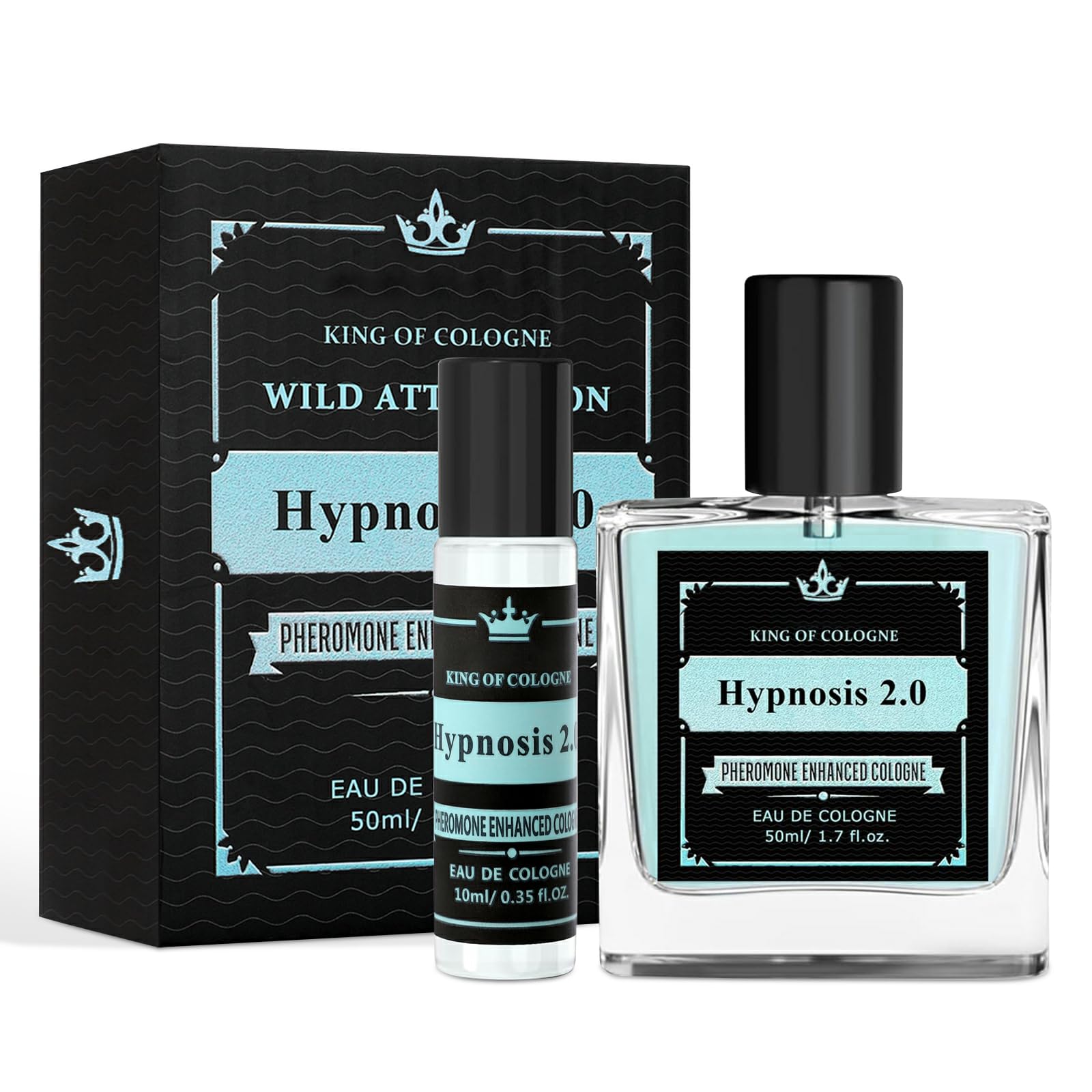 Pheromone Cologne for Men, Hypnosis 2.0 Cologne for Men, Pheromones Hypnosis 2.0 Long-Lasting Fragrance(Pheromone-Infused), Enhances Intimacy, Gift for Father, Boy Friend and Husband(2PCS)