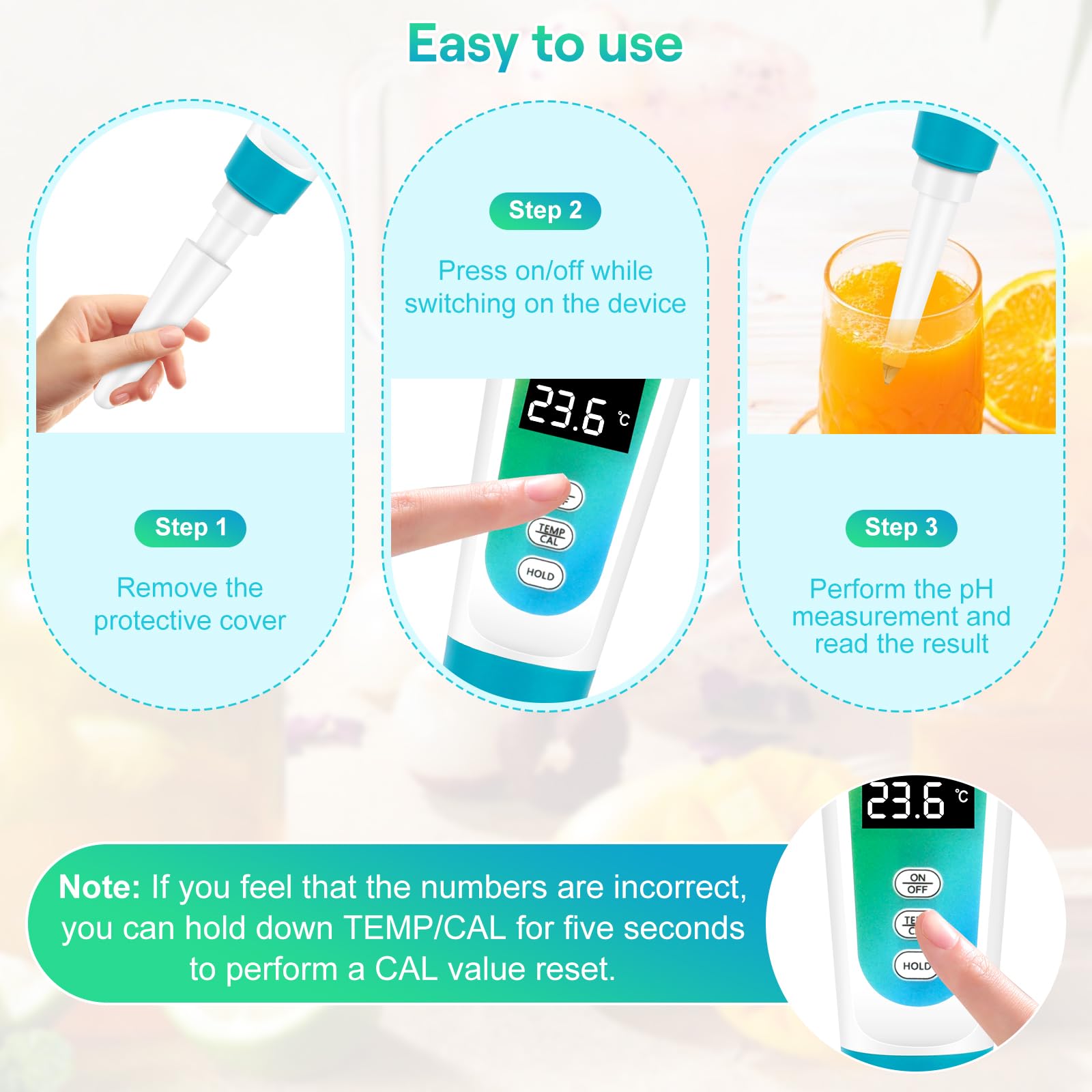 pH Mètre Alimentaire, Testeur de pH pour Substances semi-solides & liquides, avec affichage LCD °C/°F, pH Mètre Alimentaire Testeur pour Pâte à Pain et Levain