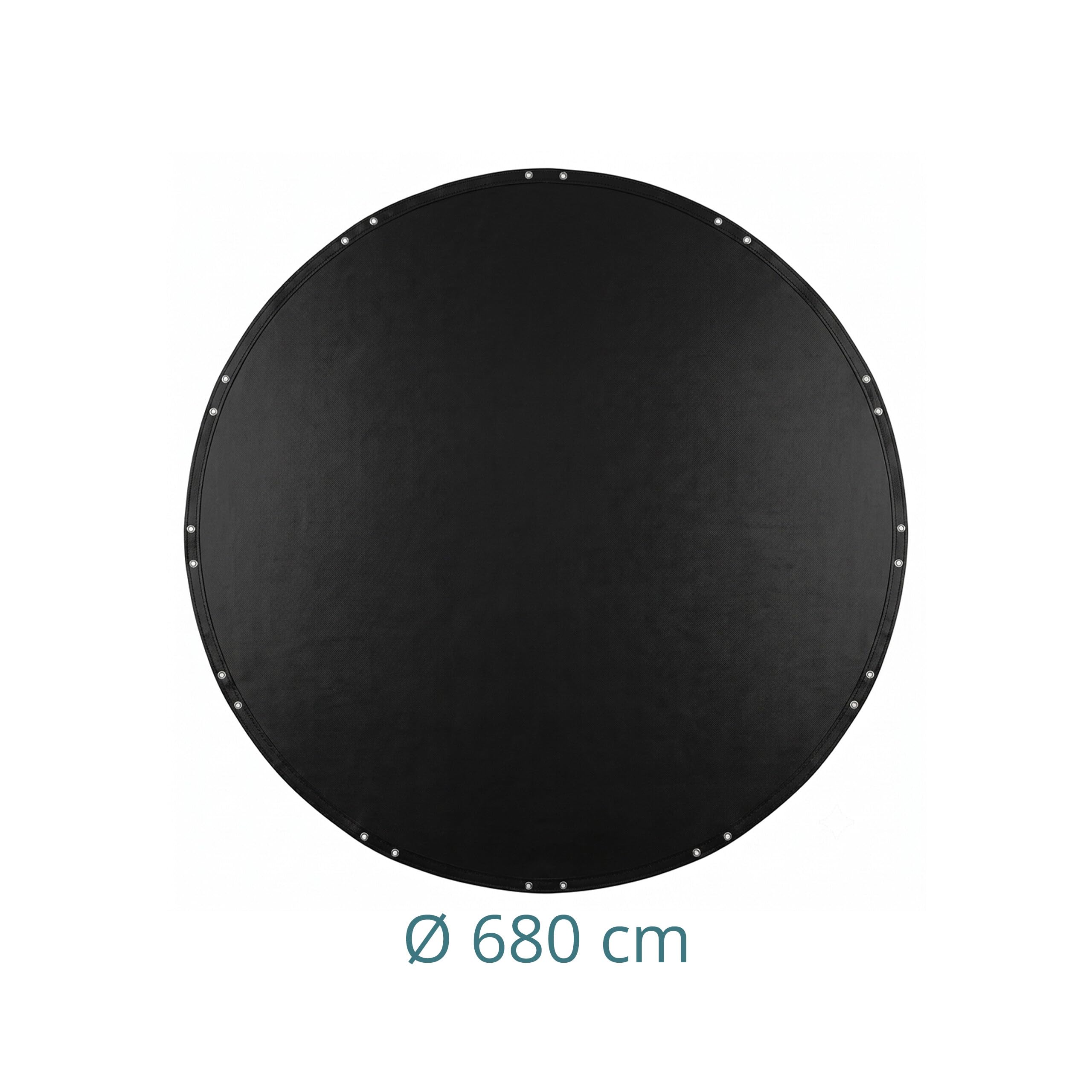 Relaxdays Cubierta para Piscina Redonda Ø 680 cm, Verano/Invierno, Negra | con ojales y cable tensor, resistente a UV, PE