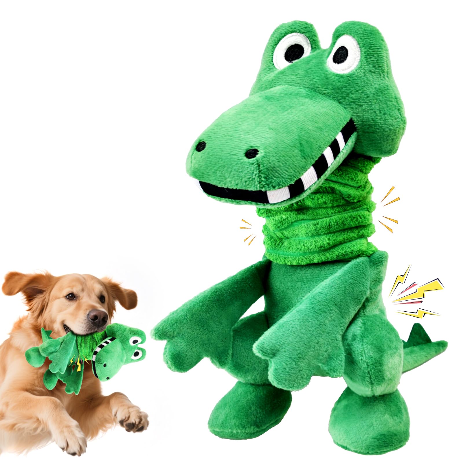 Fuufome Large Squeaky Dog Toys Plush Tug of War Dog Toys with Crinkle-Interective Chew Toys for Small Medium