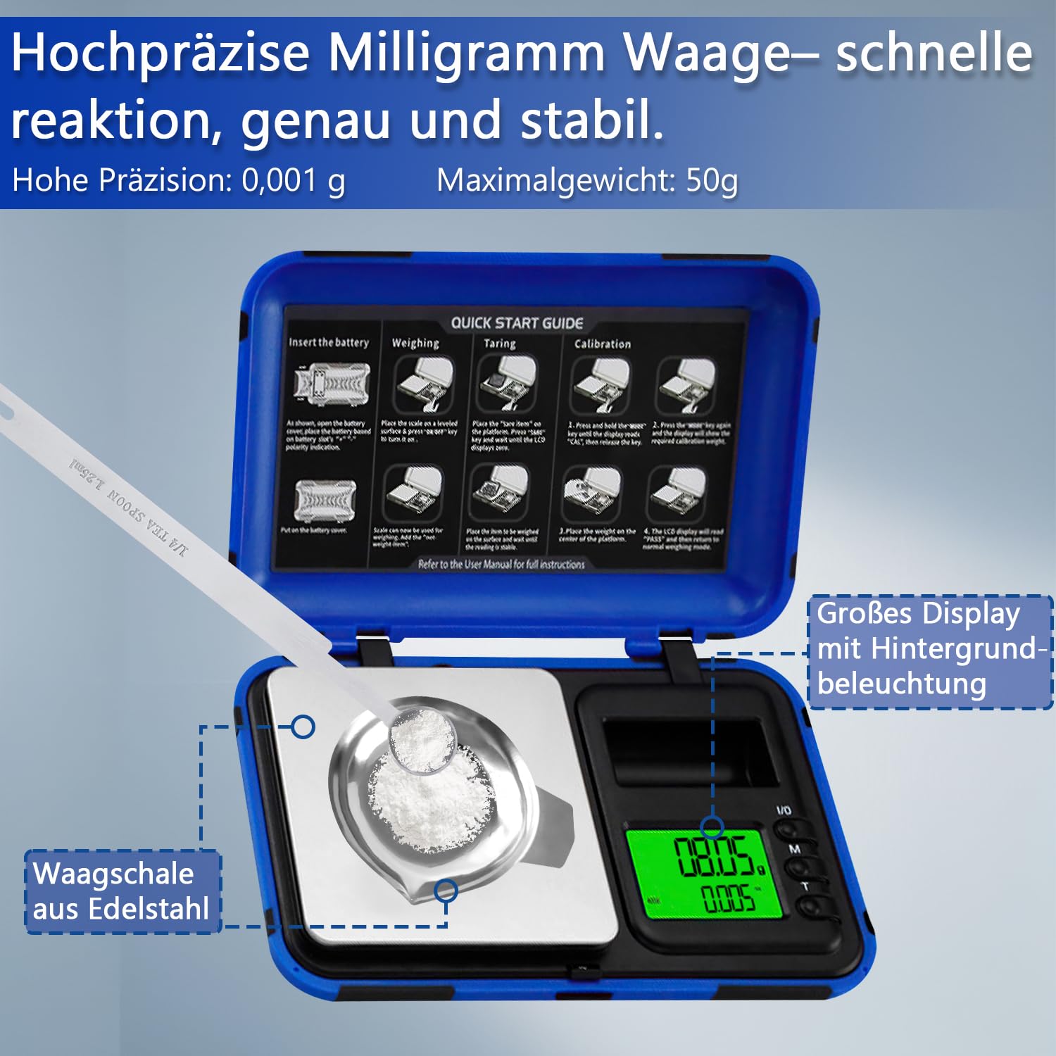 Bilancia milligrammi ad alta precisione, 50 g/0.001 g