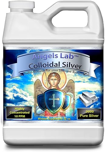Apoyo inmunológico de plata coloidal 10 PPM Nano líquido (32 fl oz)