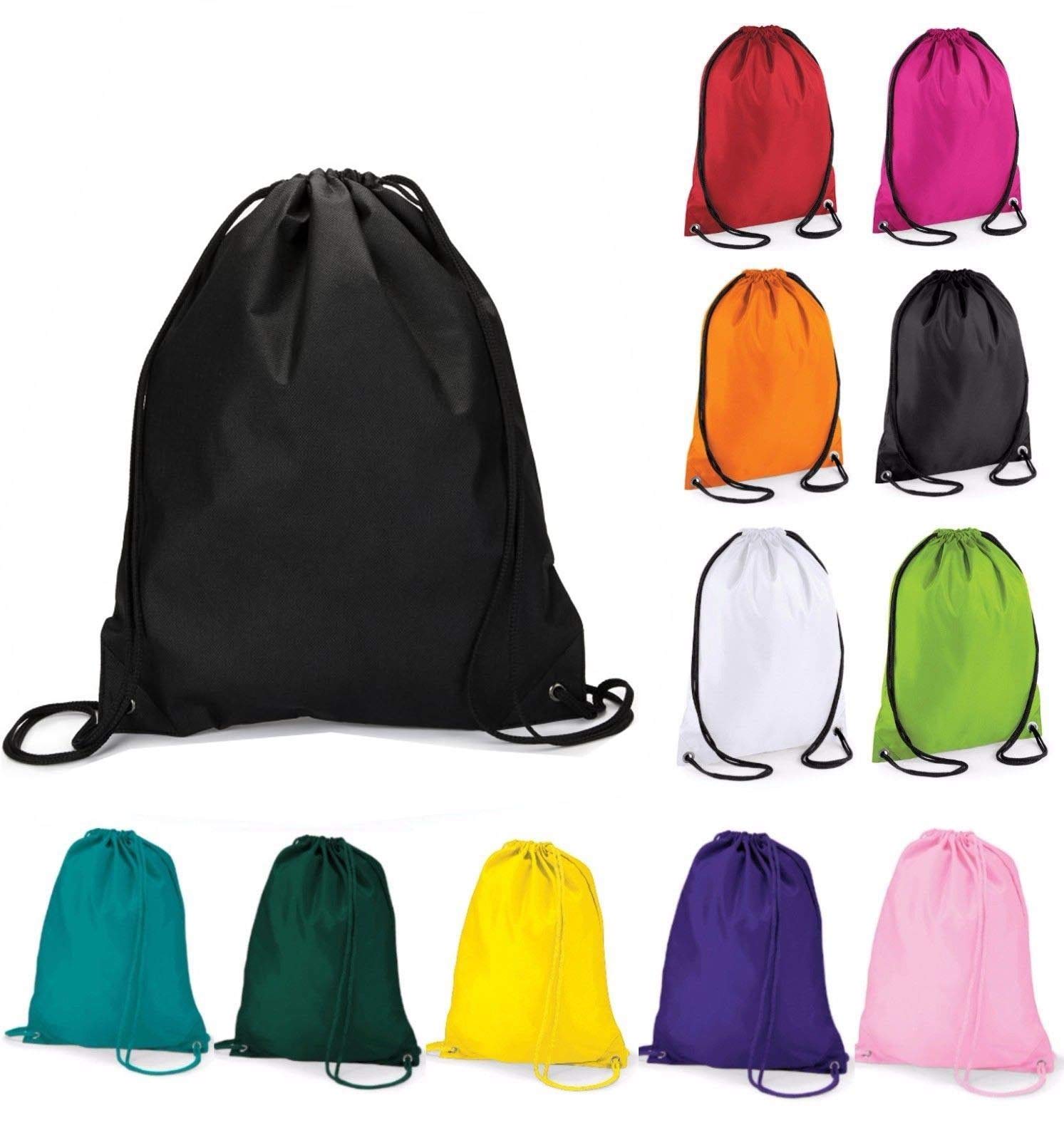 PROSTYLE SPORTS Drawstring Backpack Cinch Nap Sack Tote Bags for Picnic Gym Sport Beach Travel Storage Green