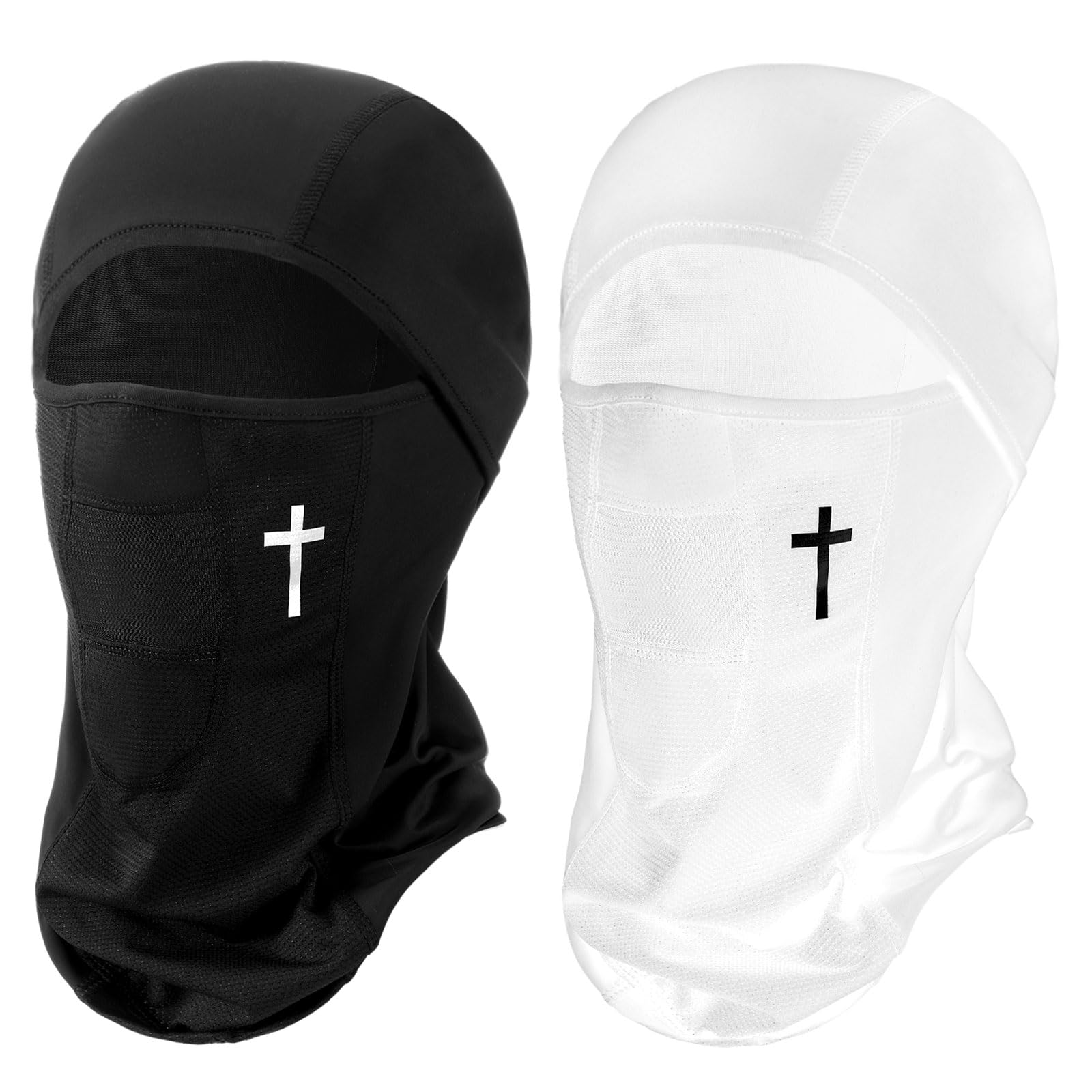 2 Pack Balaclava Cross Ski Mask Football Ski Mask Christian Face Cover Shiesty Loose Fitting Unisex Breathable Masks