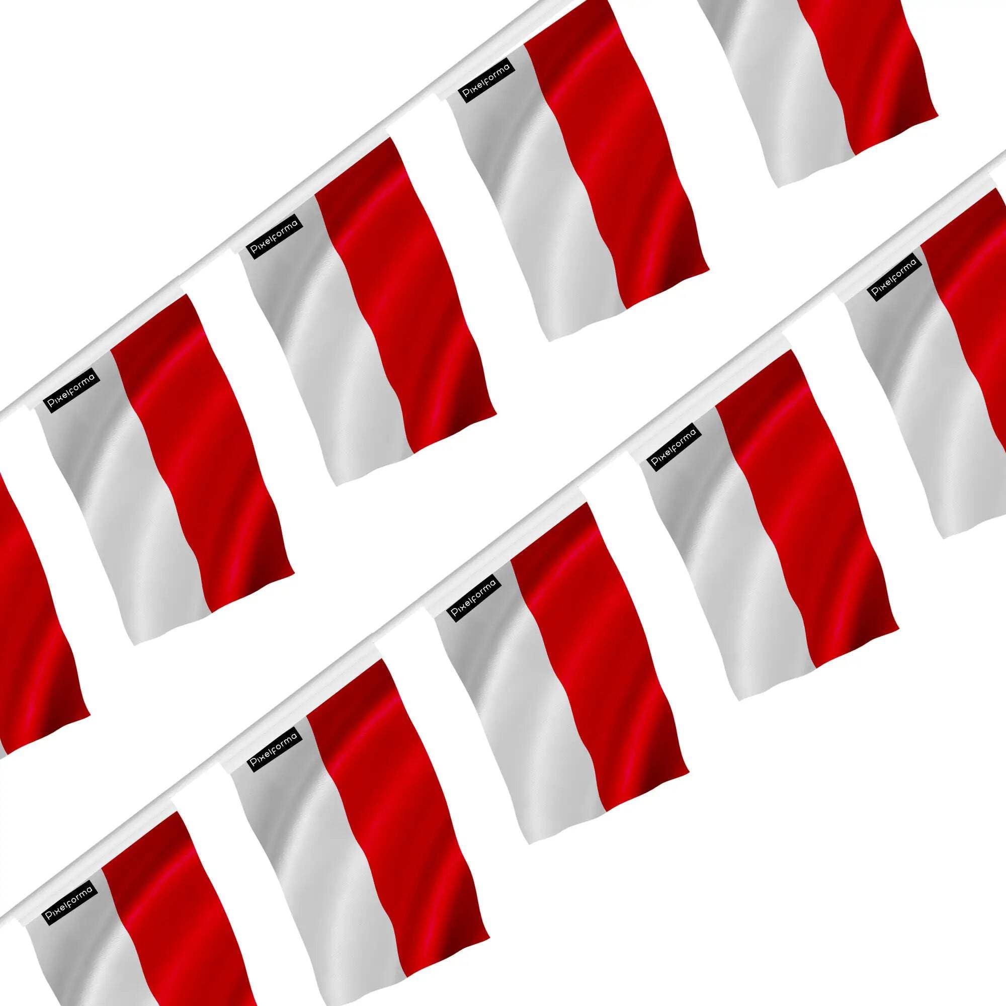 Guirlande Drapeau Monaco 18x28cm en lot de 100 pièces de décoration festive
