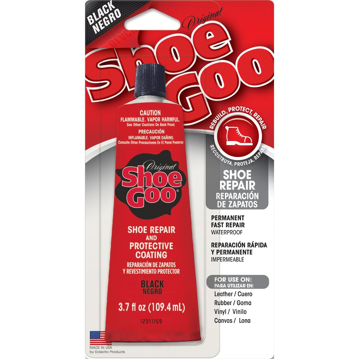 Eclectic Products Amazing Goop Shoe Goo Glue Black - 3.7 Oz 6 Packs