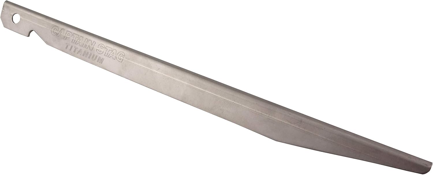 Captain Stag M-9721 Tent Tarp Parts, Pegs, Titanium V-Shaped Pegs, 7.1 inches (18 cm), Lightweight, Made in Japan, Silver
