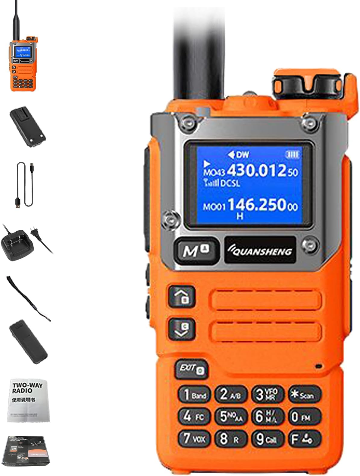 QUANSHENG 2-Pack UVK5 Radio Batteries - 3500mAh Enlarge Capacity With USB-C Charging