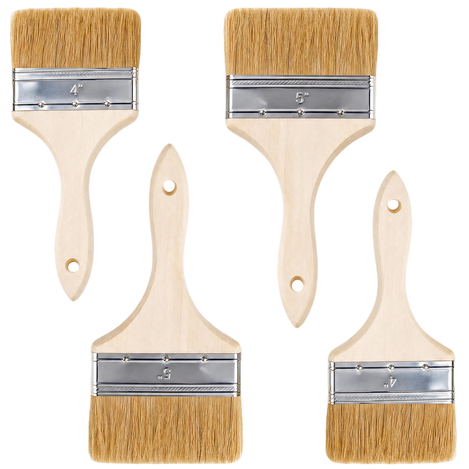 Hounyou 4 Pcs Large Paint Brush for Fence, Masonry Paint Brush for Varnishing, Staining, wood,wall,gesso and Limewash