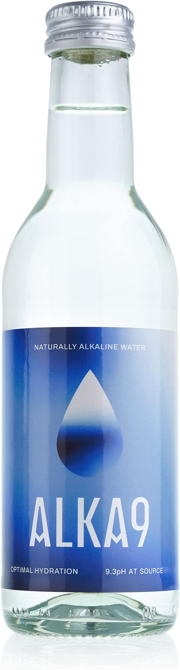 ALKA9 Alkaline Bottled Water pH9+ - Naturally Purified Artesian Spring Water in Glass Bottle - Still Water Multipack with High Natural pH Level, Drinks for Conferences, Weddings, Pack of 30 x 250ml