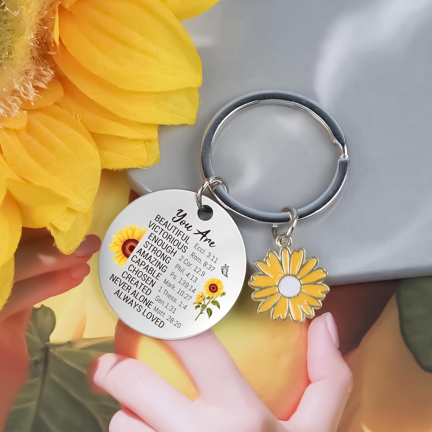 Christian Gifts Keychain for Women, Inspirational Bible Verse Religious Faith Gift for Girls Sister Mum Friend - Image 4