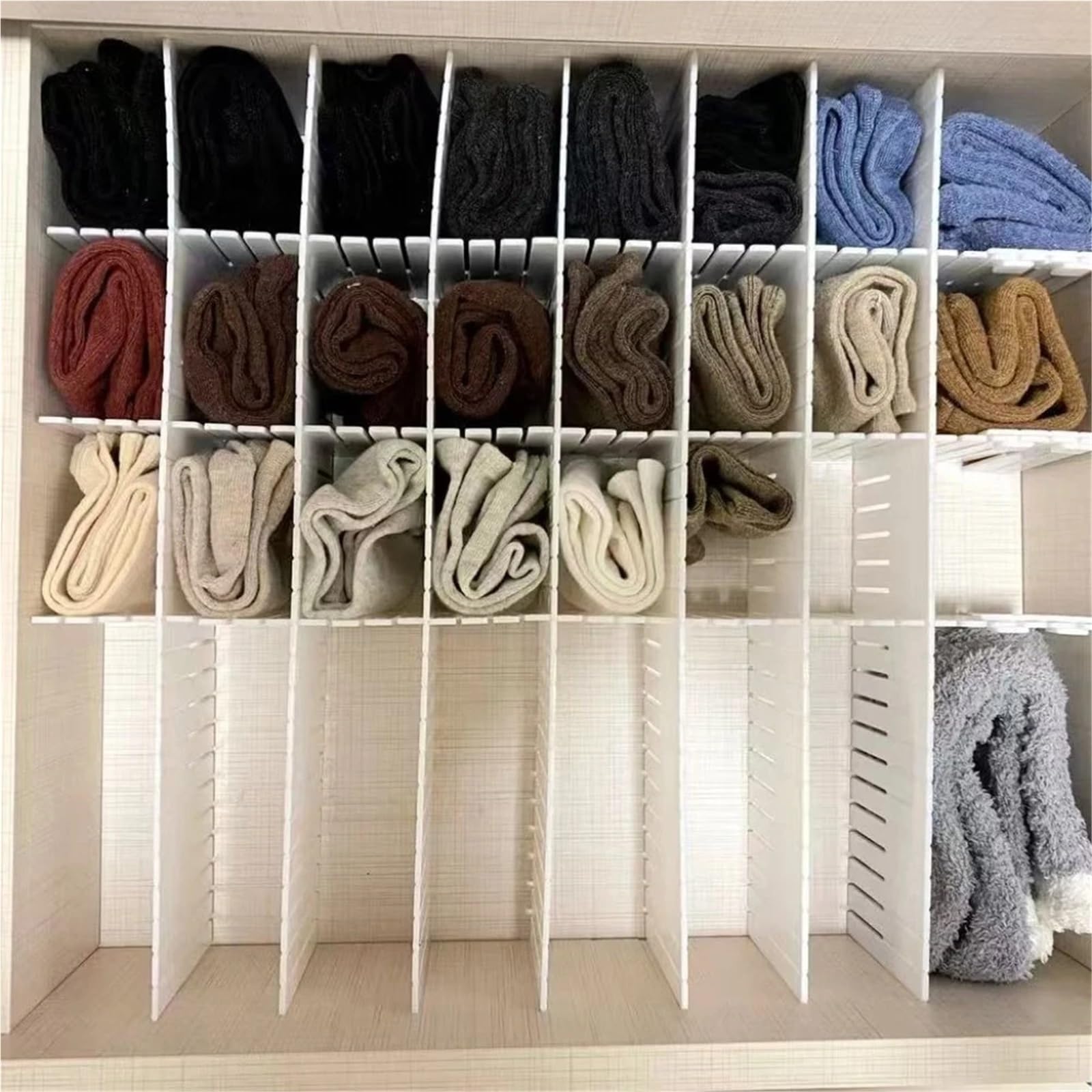 Separatori Per Cassetti 10 separatori for cassetti Divisori rosa bianchi ideali for organizzare calzini, biancheria intima, prodotti di bellezza