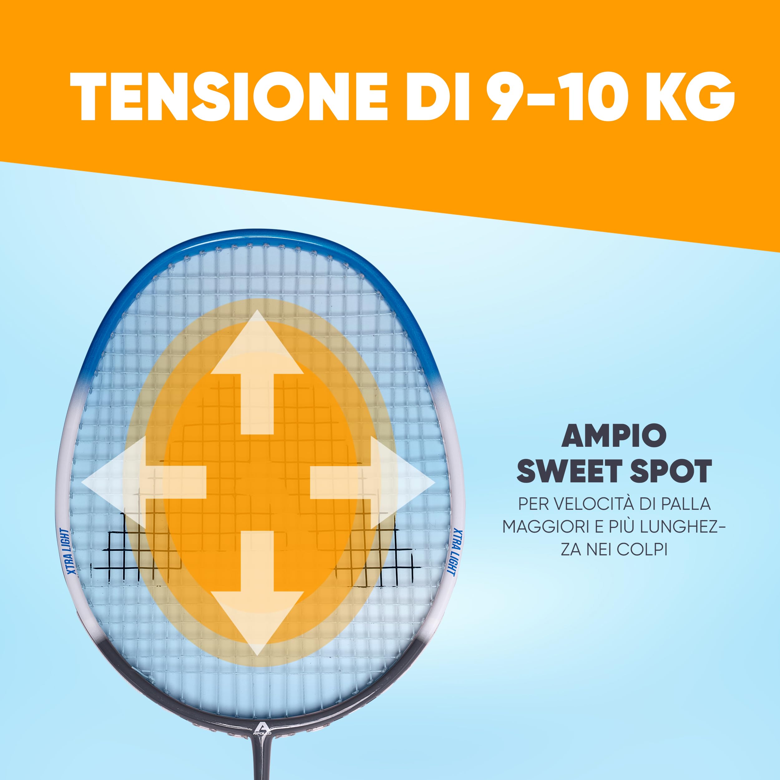 Apollo Set da Badminton Professionale | Racchetta in Carbonio per Allenamento, Sport e Intrattenimento | Con Borsa e Volano per Bambini