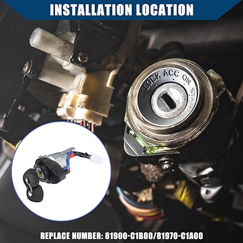 Miniatura 2 de NO.81900-C1B0081970-C1A00  Interruptor de encendido interiorde coche, cerradura de puerta, cerradura de maletero, kit de cerradura de guantera para